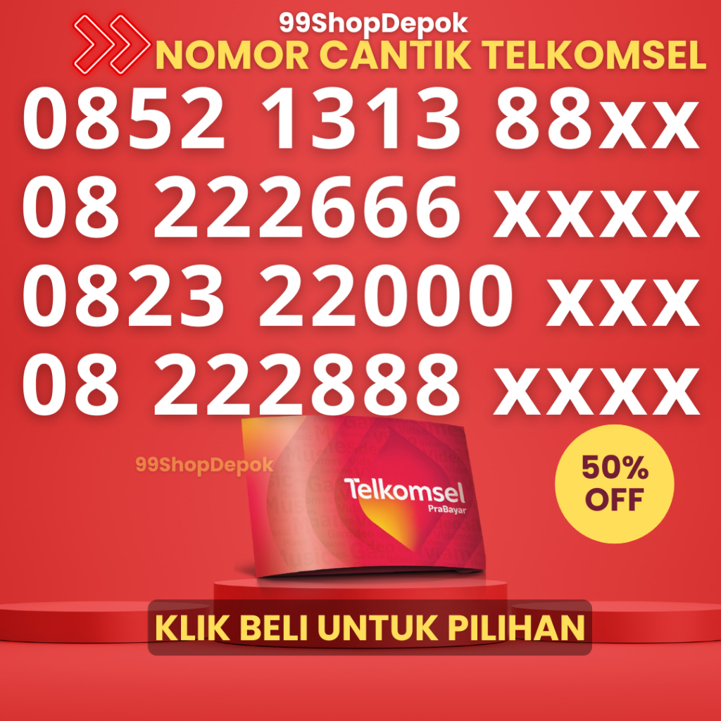 Kartu Perdana Nomor Cantik Telkomsel Simpati KODE 100.4 - Nomer Cantik Telkomsel 222666 - No Cantik 