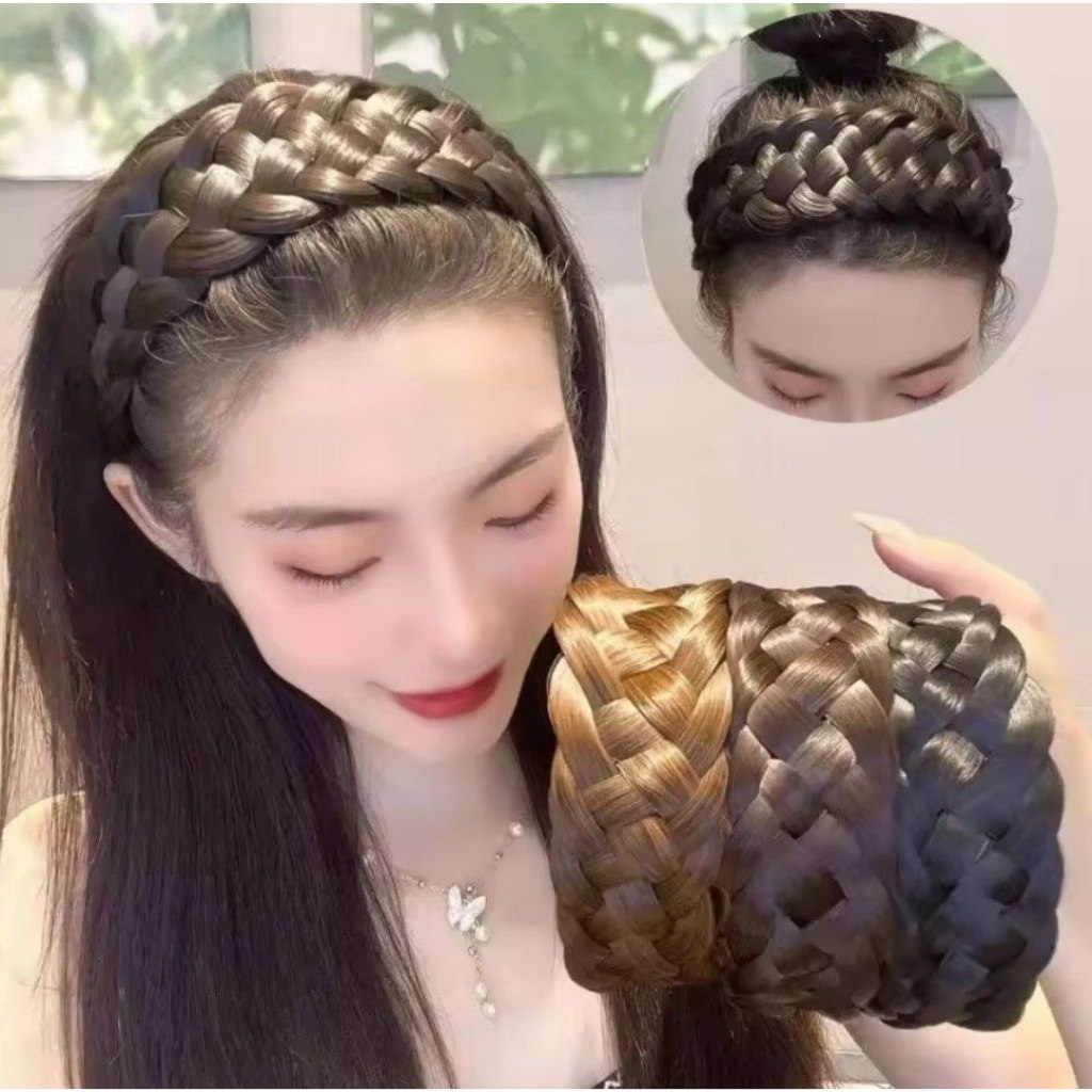 Kepang wig ikat rambut wanita ikat kepala Ikat Rambut Wig Kepang