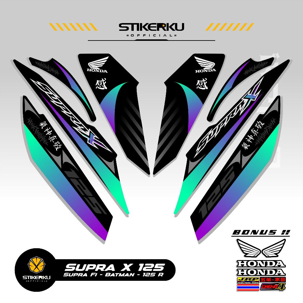 STRIPING SUPRA X 125 MOTIF X78 STIKER SUPRA BATMAN 125 2008 2013 STICKER WAVE 125 STIKERKU DECAL