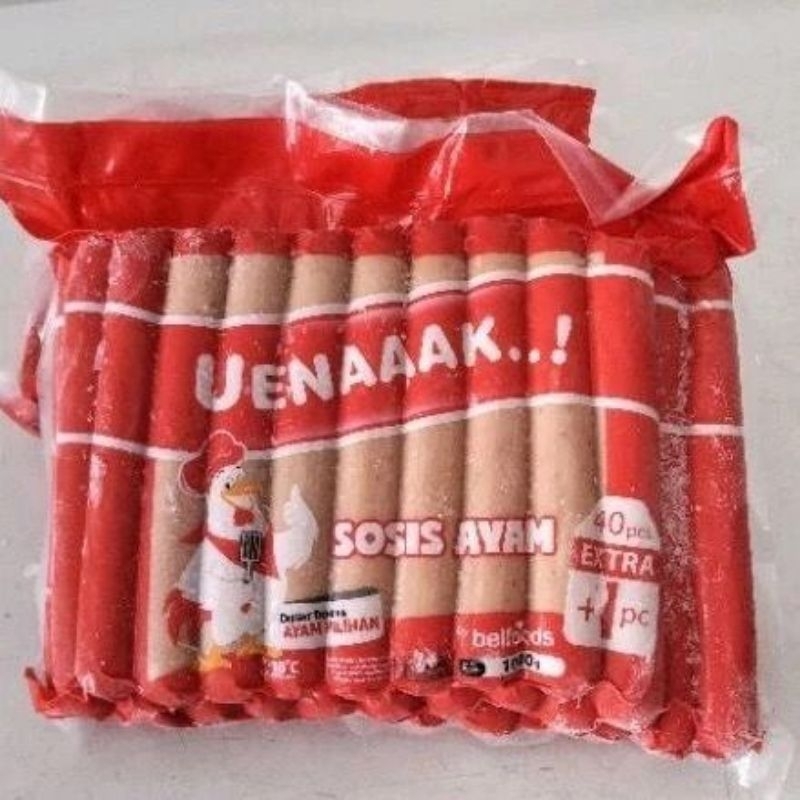 

Sosis Ayam Uenaaak 950gram isi 30pcs