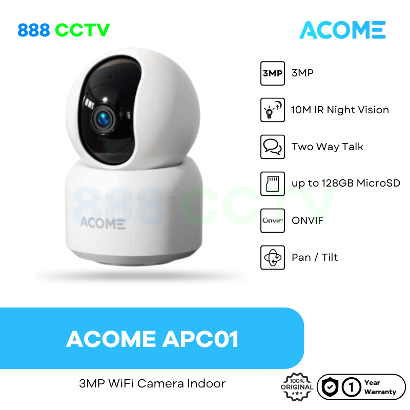 CCTV Wifi ACOME APC01 Smart IP Camera 3MP Indoor