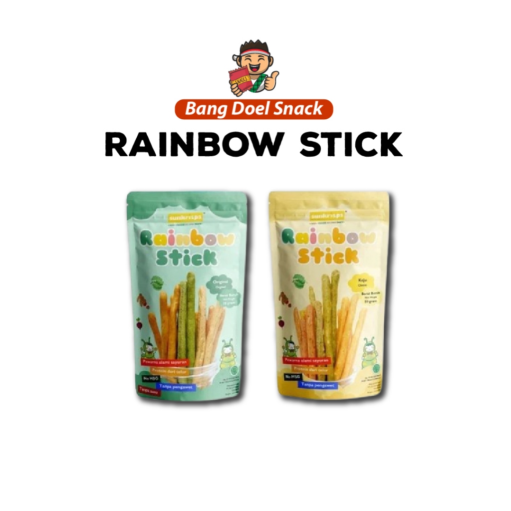 Sunkrips - Rainbow Stick 50g - Veggie / Cheese - Snack Bayi Anak - Biskuit Stik Pelangi Rasa Sayuran