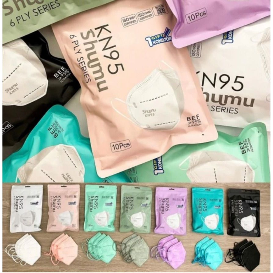 MAPLE MASKER KN95 SHUMU WARNA WARNI PACK ISI 10PC FREE KONEKTOR HIJAB PREMIUM MASK ORIGINAL