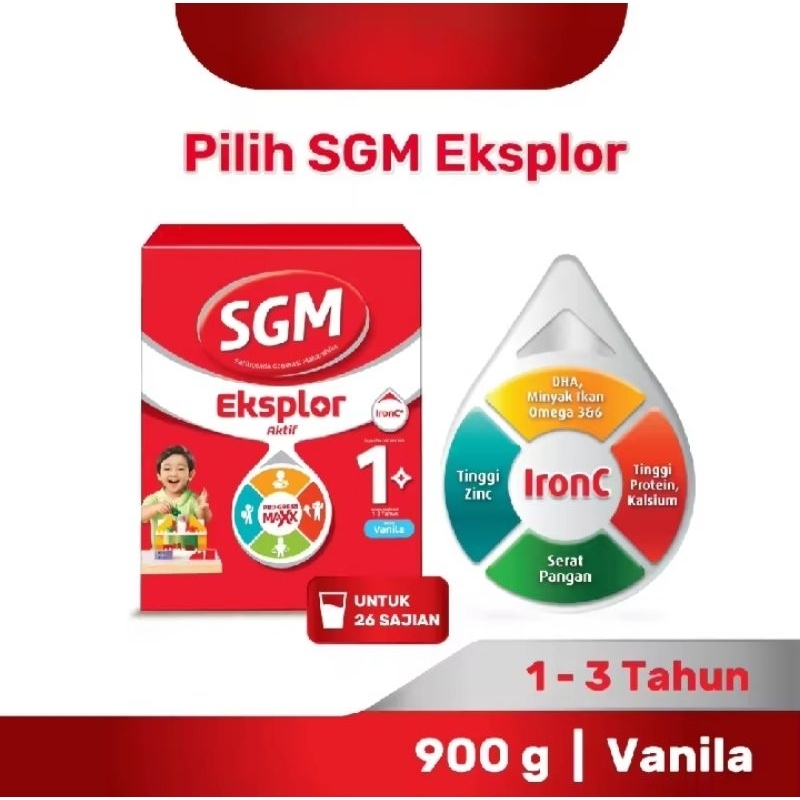 susu SGM 1+ vanila 900gr untuk pertumbuhan bayi 1 sampai 3 tahun