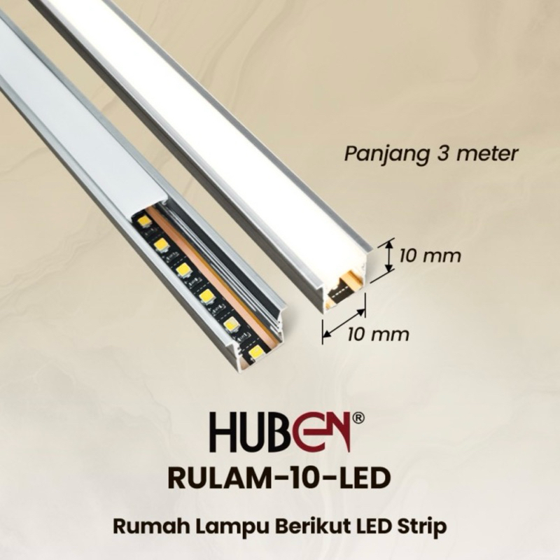 RULAM-10-LED - HUBEN / RUMAH LAMPU + LED STRIP 4000K NATURAL