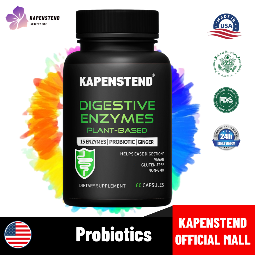 Kapsul enzim pencernaan - dengan probiotik dan prebiotik untuk kesehatan pencernaan