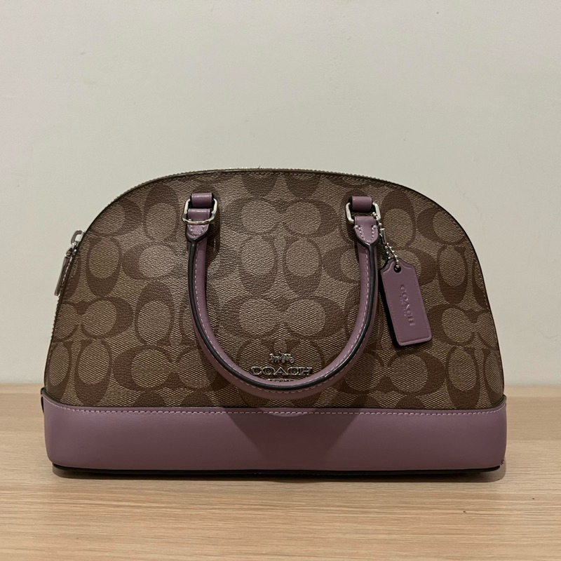 [Preloved] Tas Coach Mini Sierra Satchel Signature Brown & Purple