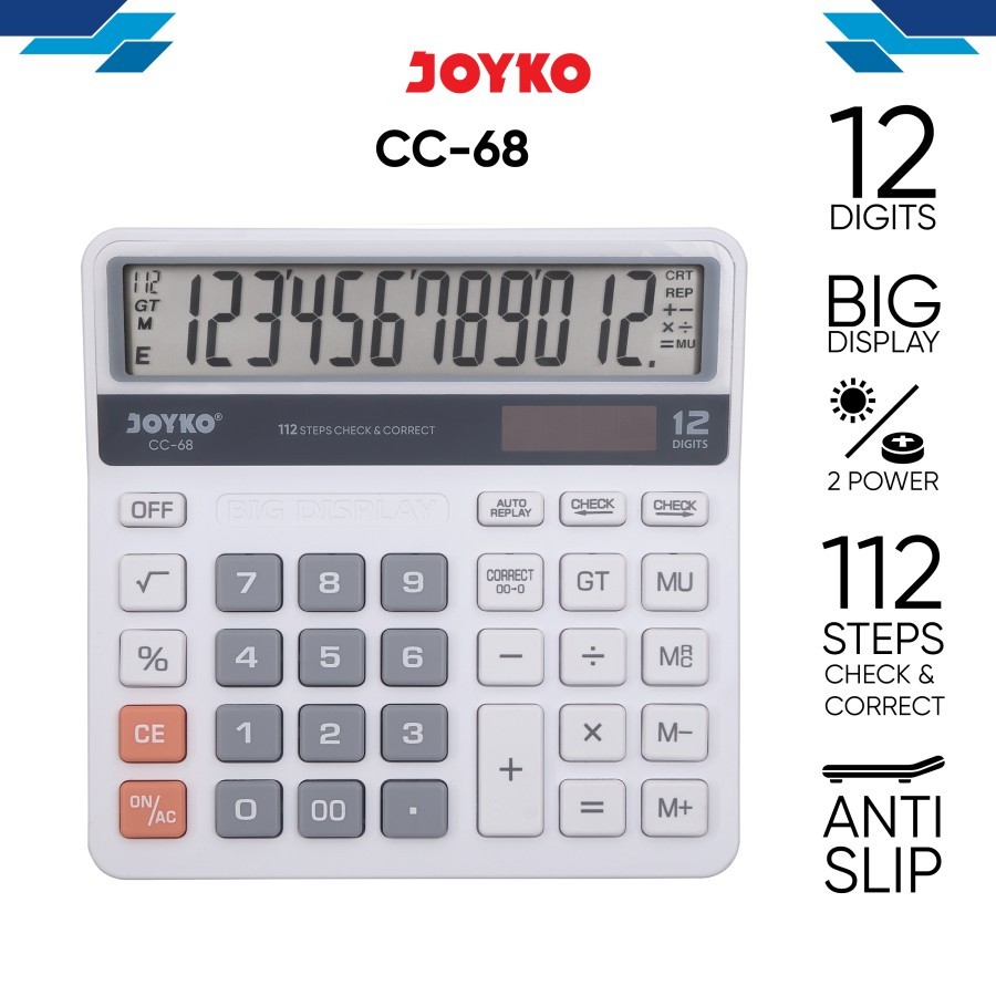 

Calculator Kalkulator Joyko CC-68 12 Digits Check & Correct