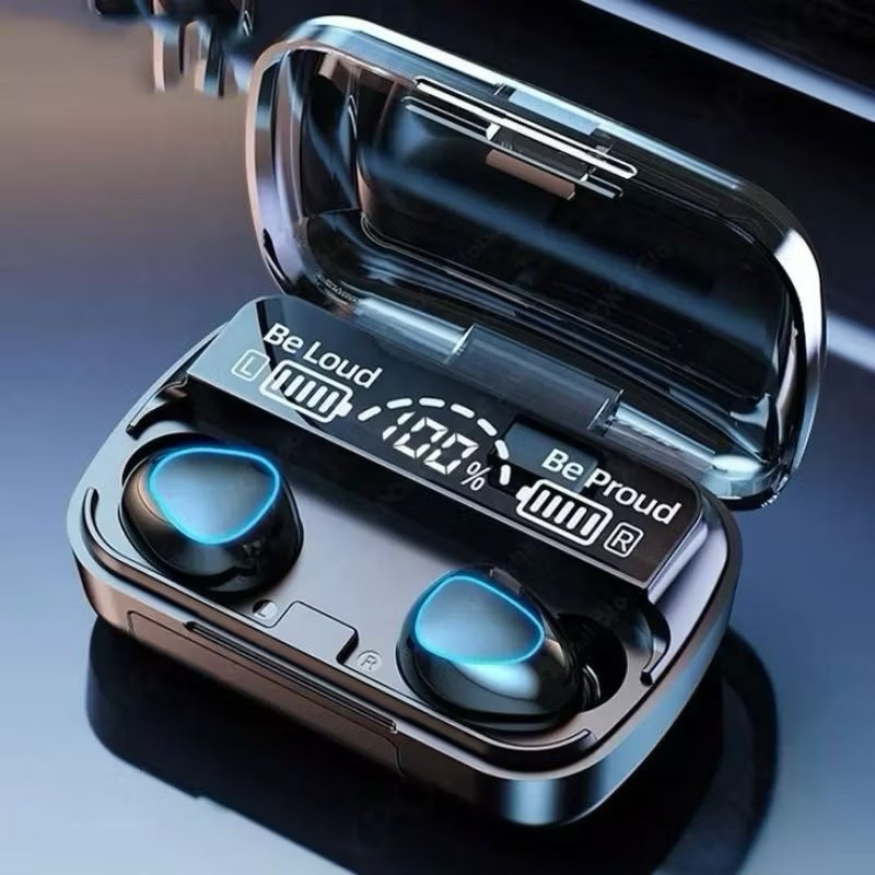 Earphone - Handsfree - Headset Bluetooth TWS M10 M12 M15 TWS-100 LED Digital HF Wireless 5.3 Good So