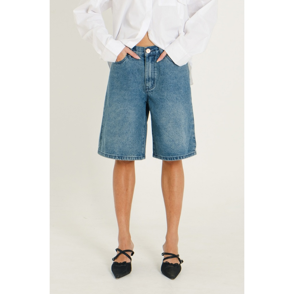 ODIVA - Lira Celana Jorts Short Denim - Blue