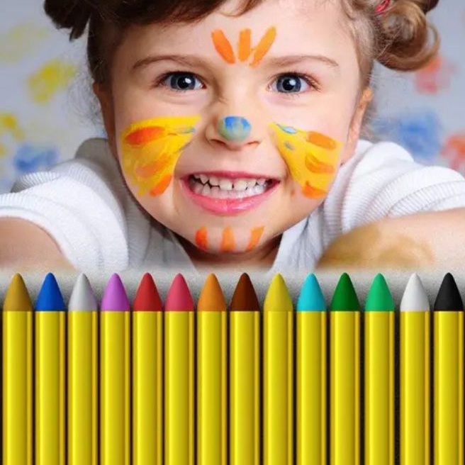 

KF7 16 Warna Crayon wajah dan badan Face painting anak make up kid crayon kid kids stick set krayon wajah body face paint