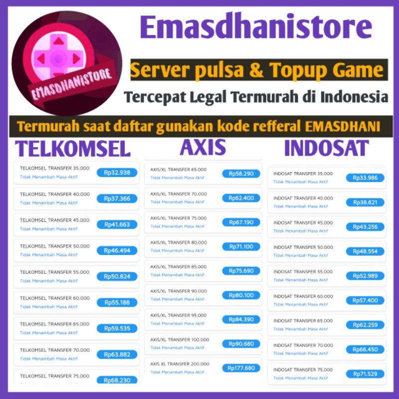 pulsa Axis murah tf