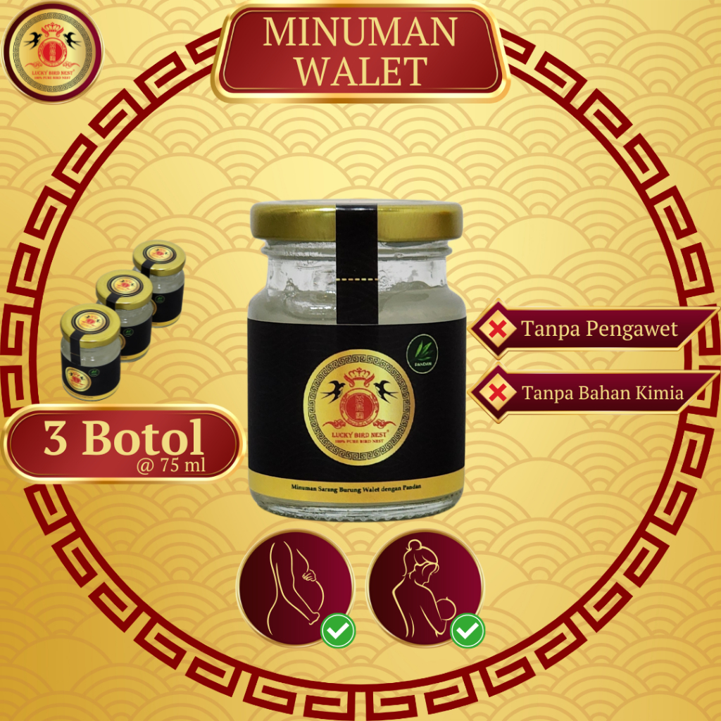 

Minuman Sarang Burung Walet Yan Wo | Lucky Bird Nest | 3 Botol @75 ml