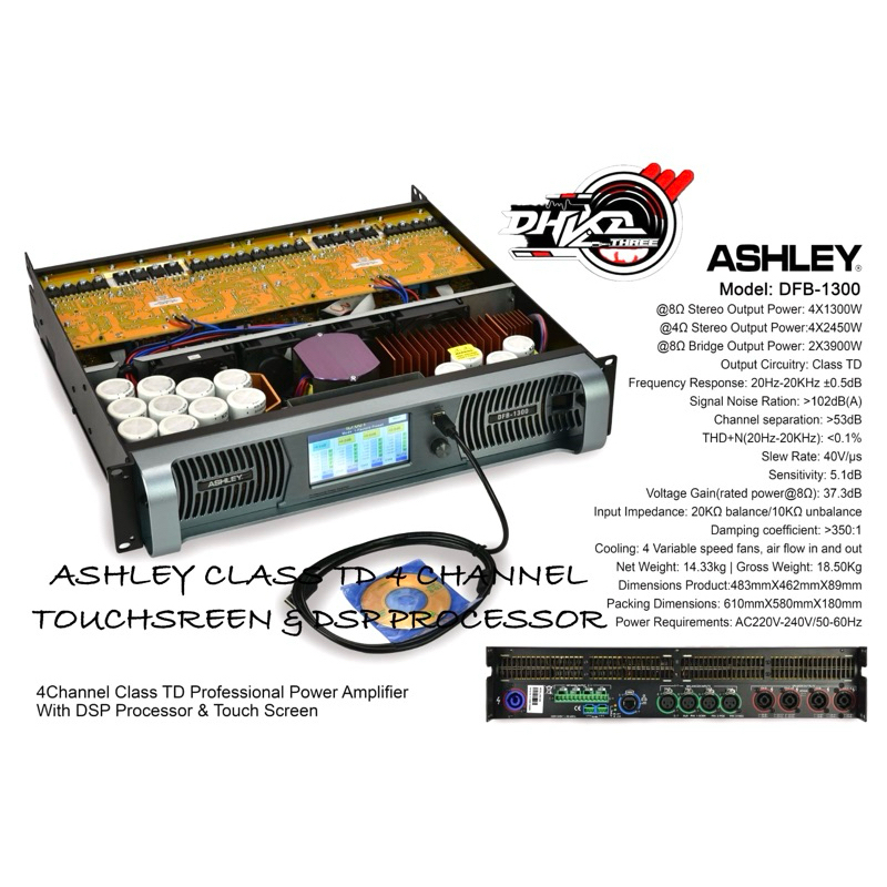 POWER ASHLEY DFB 1300 CLASS TD TOUCHSCREEN WITH DSP PROCESSOR / Power Ashley DFB 1300 CLASS TD 4 Cha