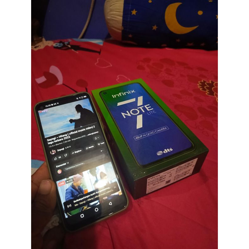 HP second infinix note 7lite komplit