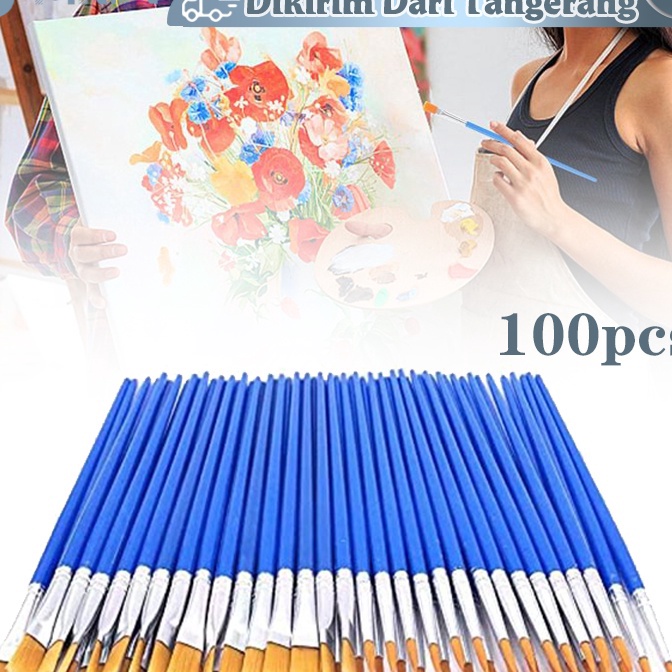 

Terbatas 1pcs Kuas Lukis Akrilik Bulu Nilon Cat AirKuas Cat MinyakSet Kuas Lukis Lengkap Ujung Pointed Dan Flat Artist Paint Brush