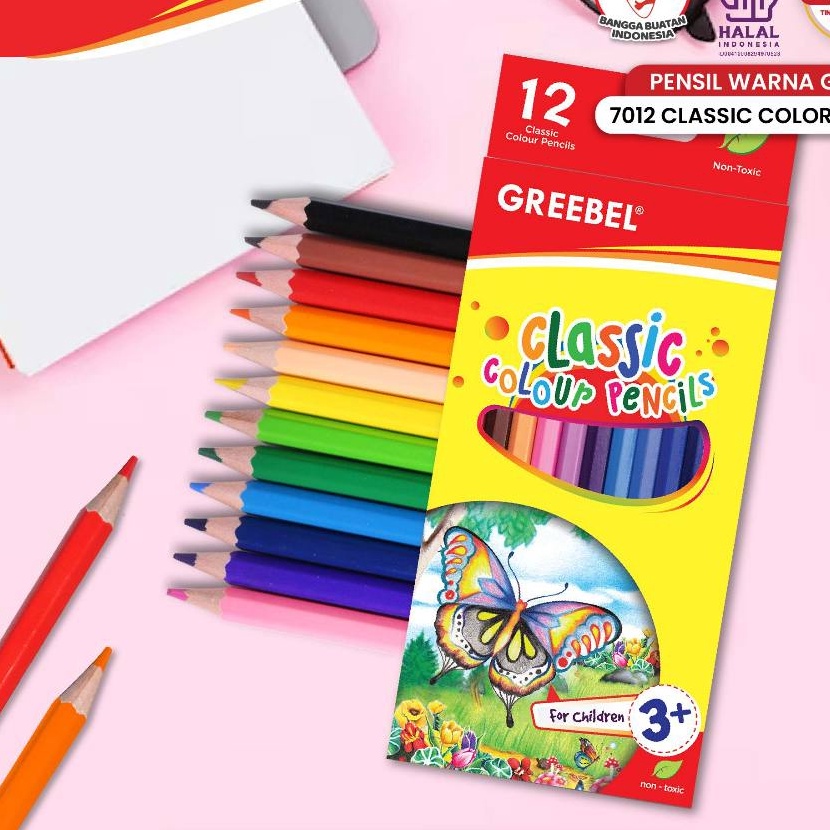 

Cepat GREEBEL Pensil Warna 12 Warna Panjang 712 Classic Color Pencils Greebel 12