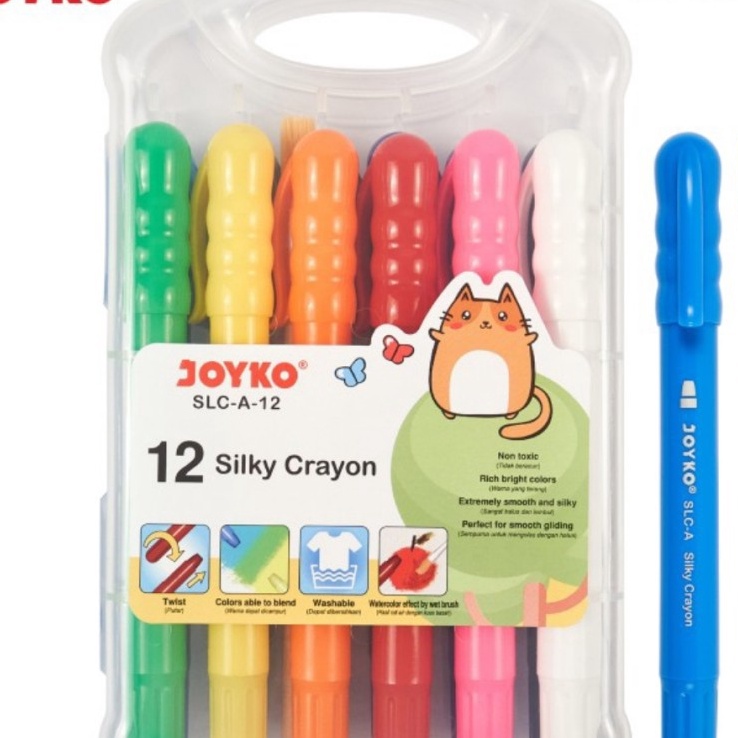 

HJ6 JOYKO SILKY CRAYON 12 COLOURS KRAYON PUTAR JOYKO 12 WARNA SLCA12