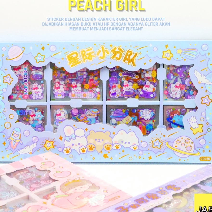 

FG2 JAEGi Premium Wateroof Sticker Karakter Peach Girl Edition Isi 2 Lembar