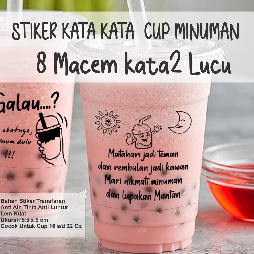 

Super 1 Pcs Stiker Kata Kata Lucu Kemasan Minuman Kekan