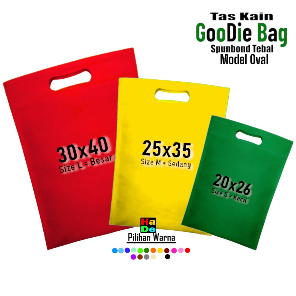 

Diskon Pembelian Tas Kain Spunbond Goodie Bag Oval Besar Kecil SML 2x26 25x35 3x4 Untuk Shopping bag Kantong belanja Lipat Goody Bag Bingkisan tile Souvenir Snack Ultah Hampers Ulang Tahun anak hajatan Pernikahan paper bag hantaran parse