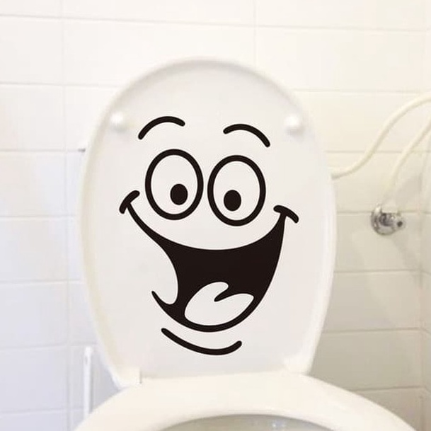 

HANYA DI Stiker Lucu Toilet Cutting Sticker Big Mouth Smiley