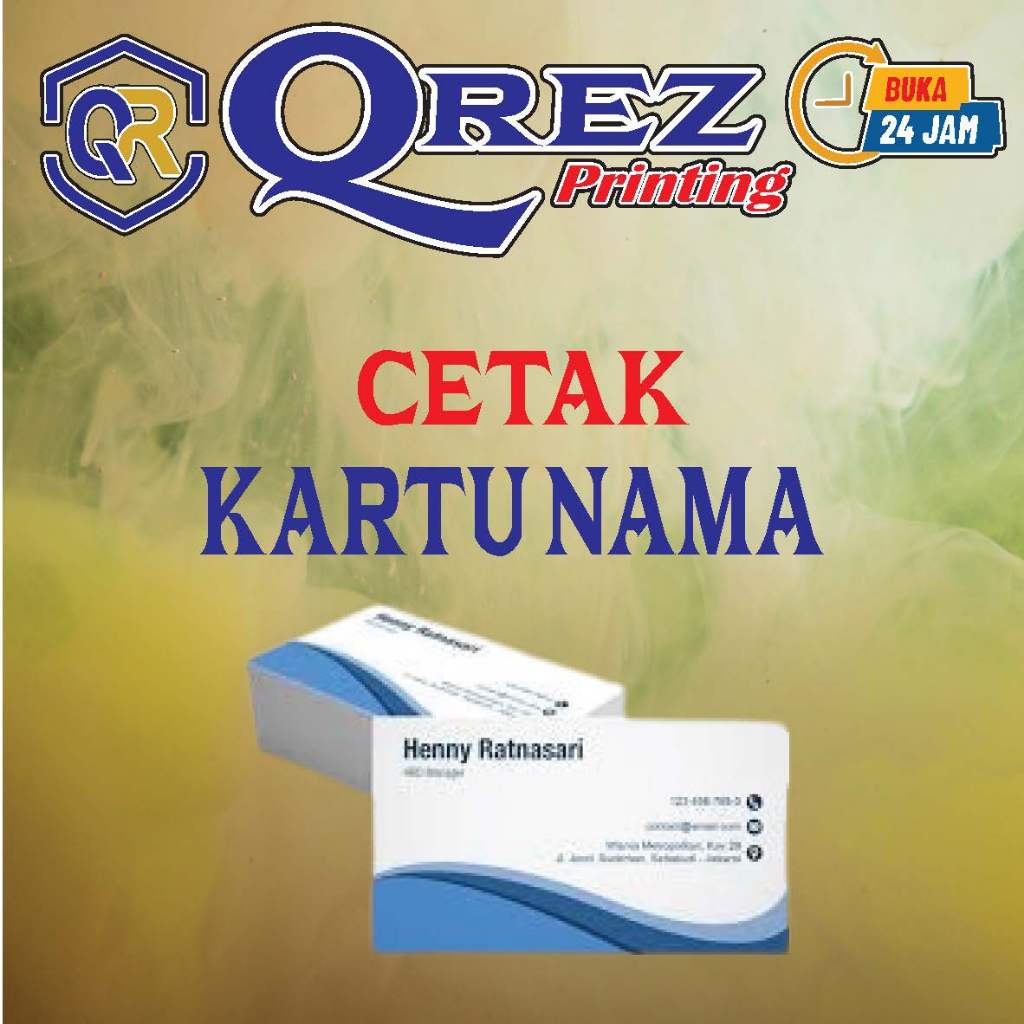 

Cetak Kartu Nama 1 SISI / 2 SISI / Art Carton 260gsm / Laminating Glosy/Doff
