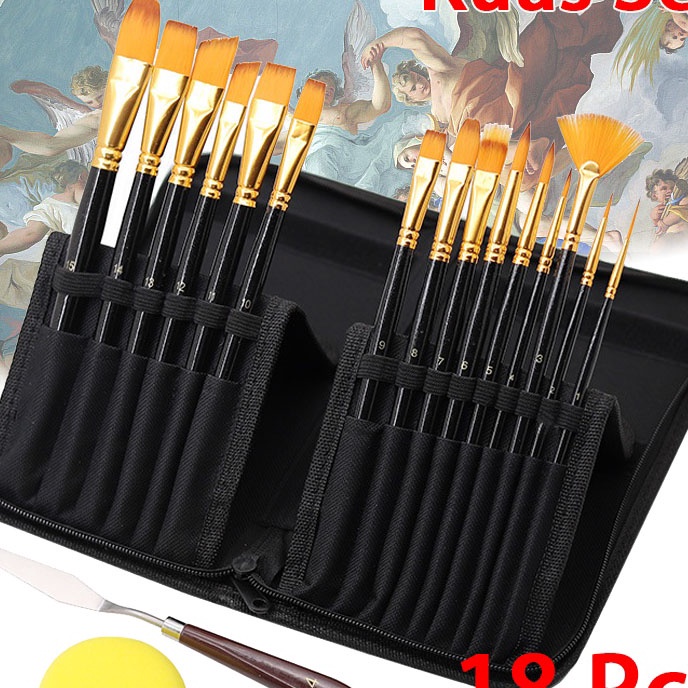 

Gila Art Brush Set Sikat Rambut Nylon Pinay Batang Pena Lukisan Cat Minyak Tirai Kuas Lukisan Cat Air Guas