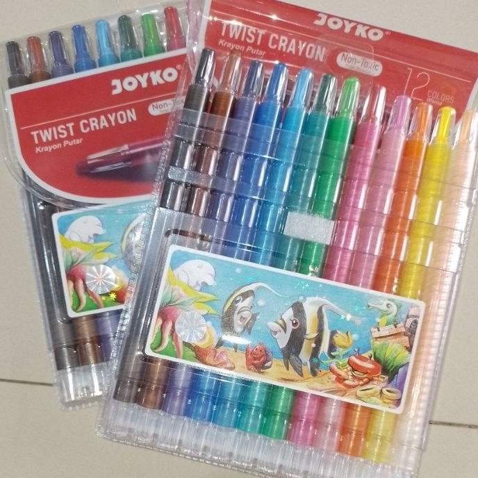 

HJ6 Crayon Putar Twist Crayon Joyko 12 Warna Set Orinal