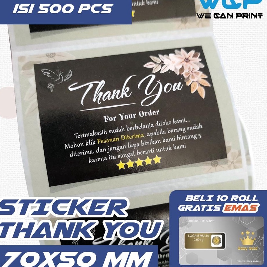

Premium Label Stiker Thank You Sticker Pengiriman OnTerima Kasih isi PCS