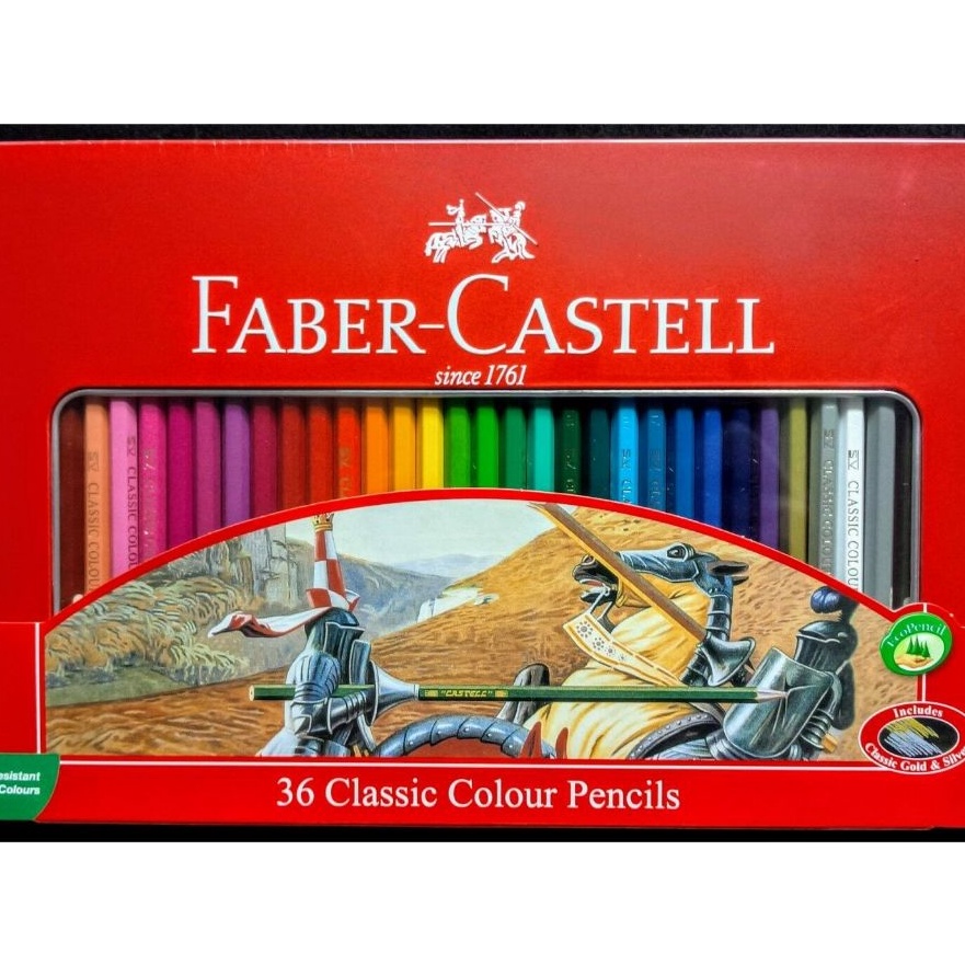 

FG2 Pensil Warna Faber Castell 36Classic Kemasan Kaleng Tin case