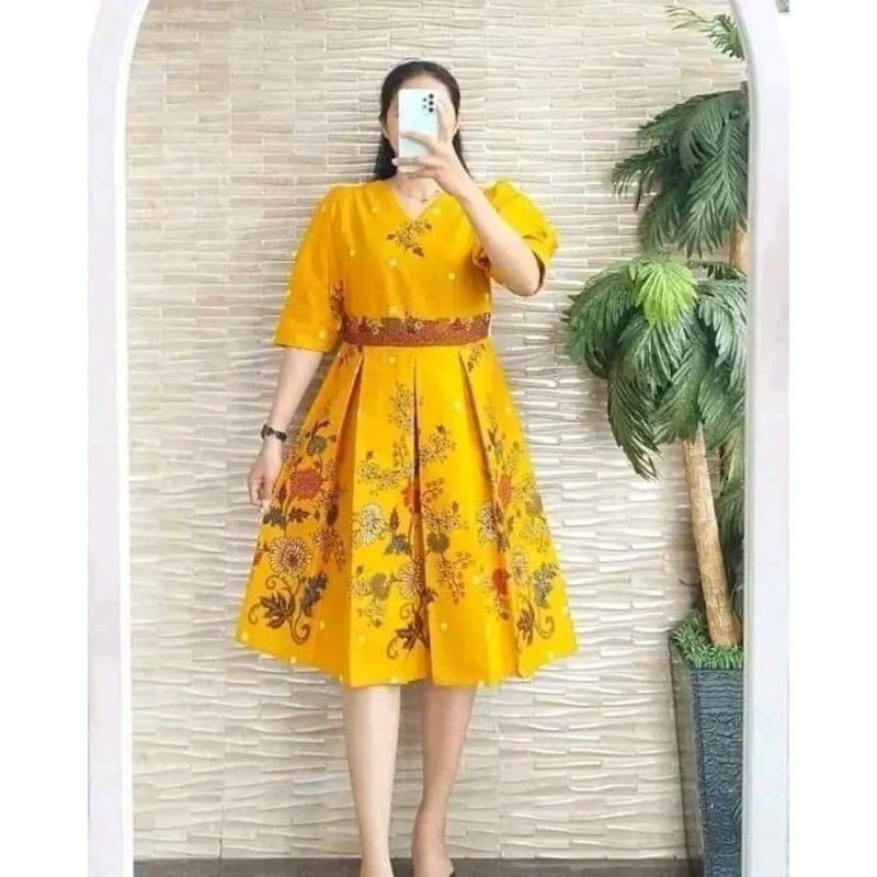 Dress batik paula dress batik kekinian dress batik terbaru batik pekalongan