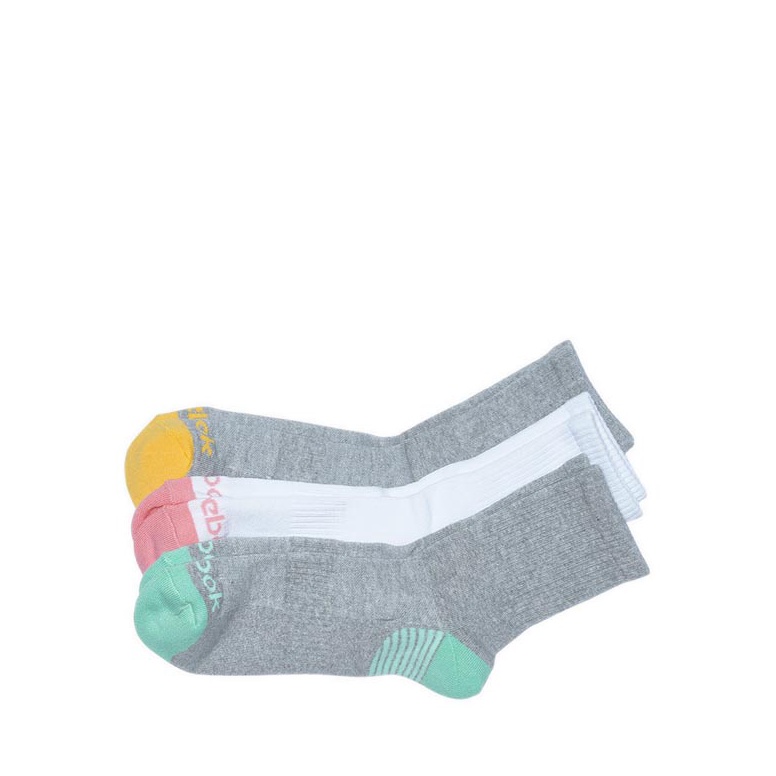 Wow Murah Meriah Reebok 3P Quarter Womens Socks  Grey MelangeWhiteGrey Melange