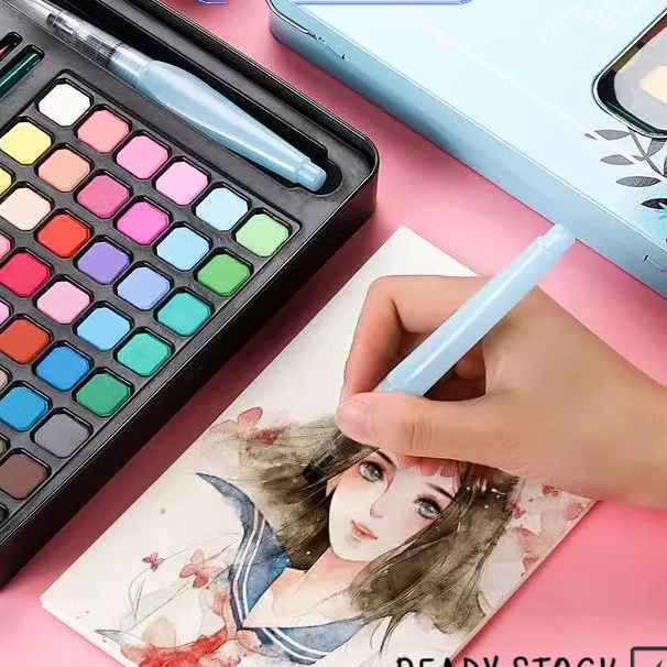 

Murah CODCat Air Warna 48 Warna Alat Cat Air Warna Per Set 48 Watercolor Set Sudah Termasuk Kuas Dan Kes Lukis