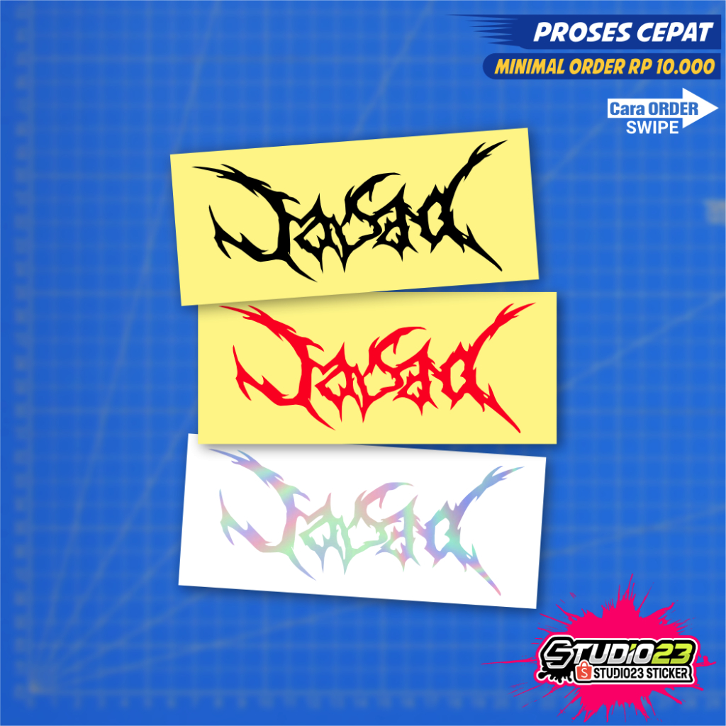Stiker JASAD Band metal, Cutting Sticker Hologram