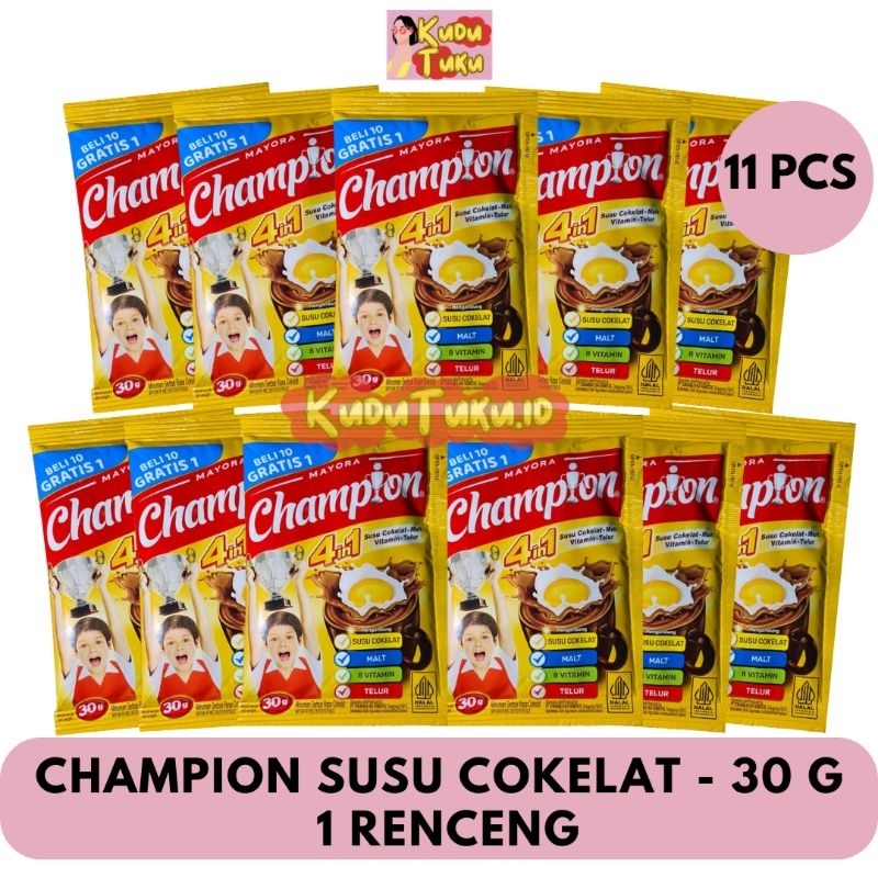 

10 PCS - CHAMPION SUSU COKELAT 4IN1 30g - MAYORA