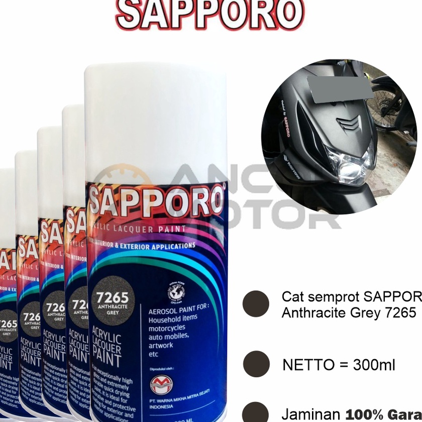 

KF7 Sapporo Anthracite Grey 7265 Cat Semprot Aerosol Pilox Warna Abu Gelap