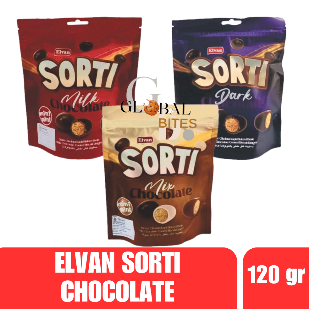 

Elvan Sorti Chocolate Mix Dark Milk Biskuit Lapis Coklat 120 gr