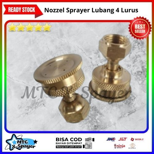 Nozzle Sprayer Kabut Lubang 4 Lurus | Spuyer Kabut 4 Mata Lubang Lurus | Nozzle Manual Elektrik