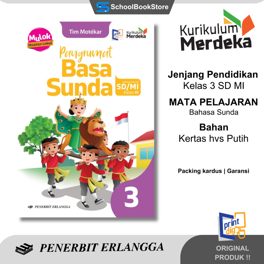 Buku Pangrumat Basa Sunda Untuk Siswa Kelas 3 SD/MI Kurikulum Merdeka Buku Belajar Bahasa Sunda Mulo