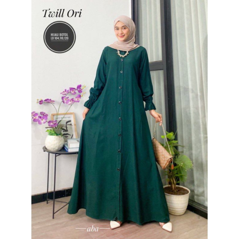GAMIS TWILL ORI  GAMIS POLOS FASHION MUSLIM WANITA KEKINIAN TERBARU