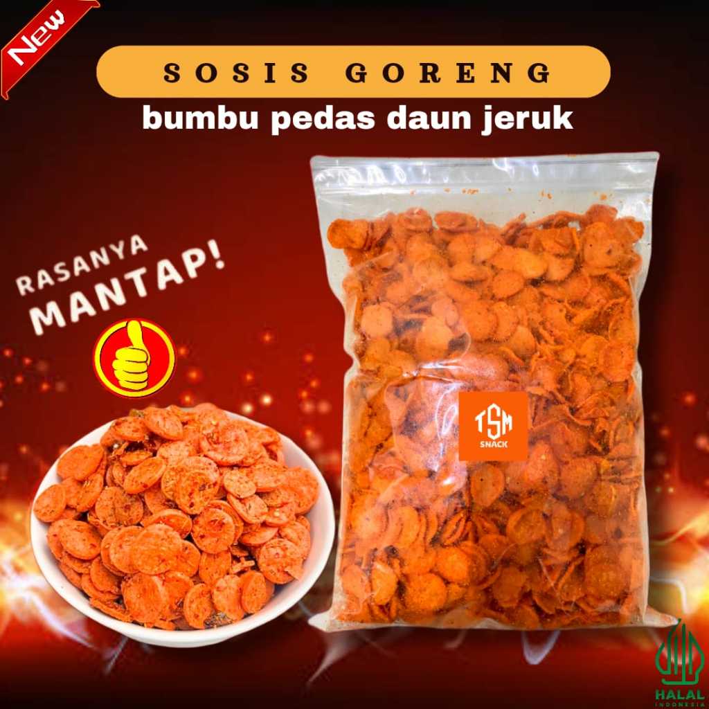 

[ DISKON 12.12 ] SOSRENG 1 KG BUMBU GURIH PEDAS DAUN JERUK - SOSIS GORENG BUMBU SPECIAL