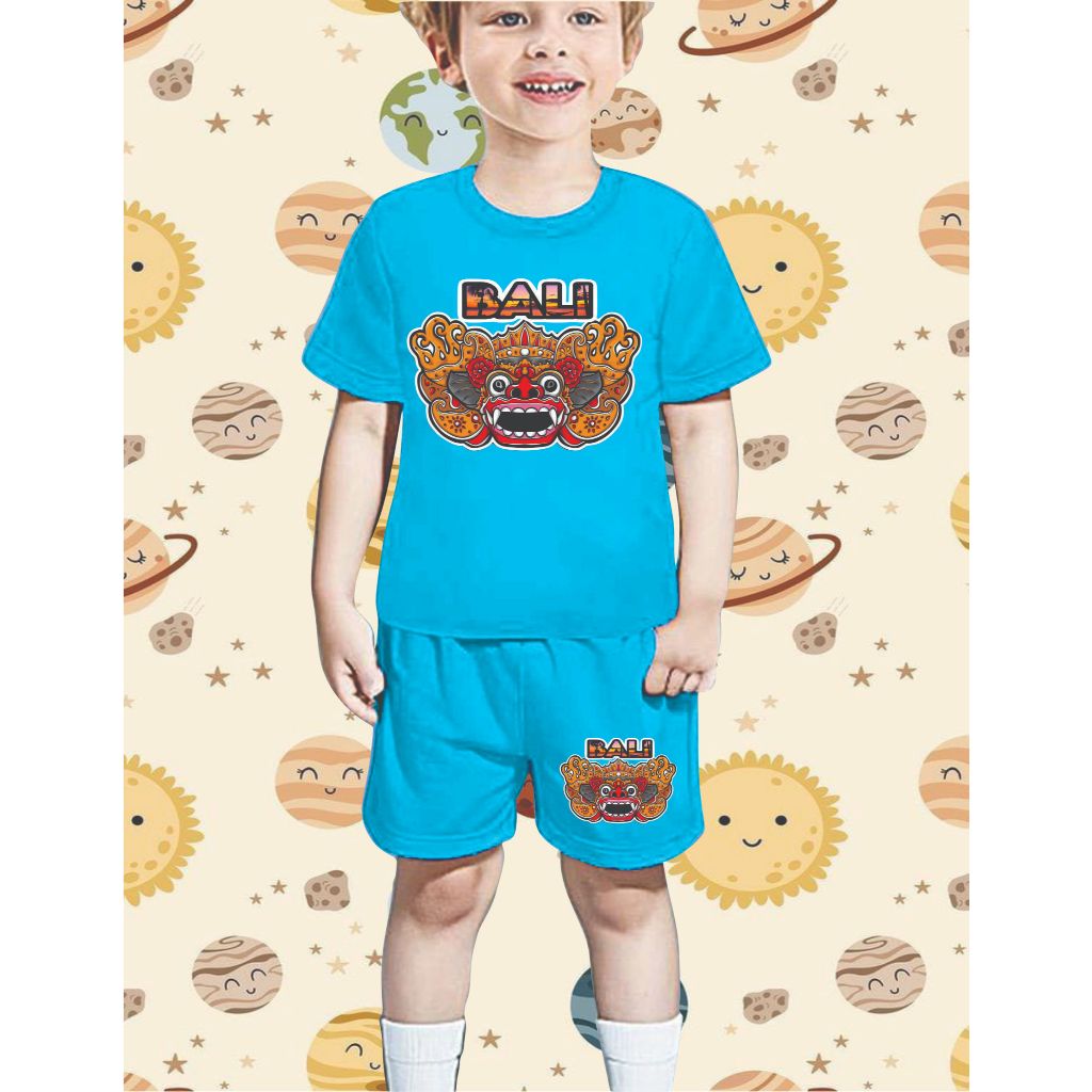 SETELAN BAJU ANAK ANAK/SETELAN OLEH OLEH LOGO BALI