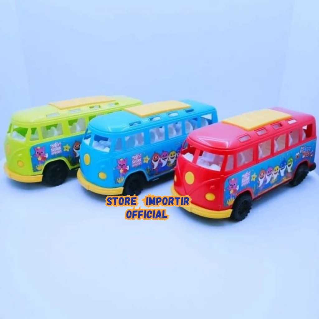 Mainan Anak Bus Baby Shark Pull Back Happy Bus OCT 5330 | Bis Kendaraan Berbagai Warna Yang Lucu Ter