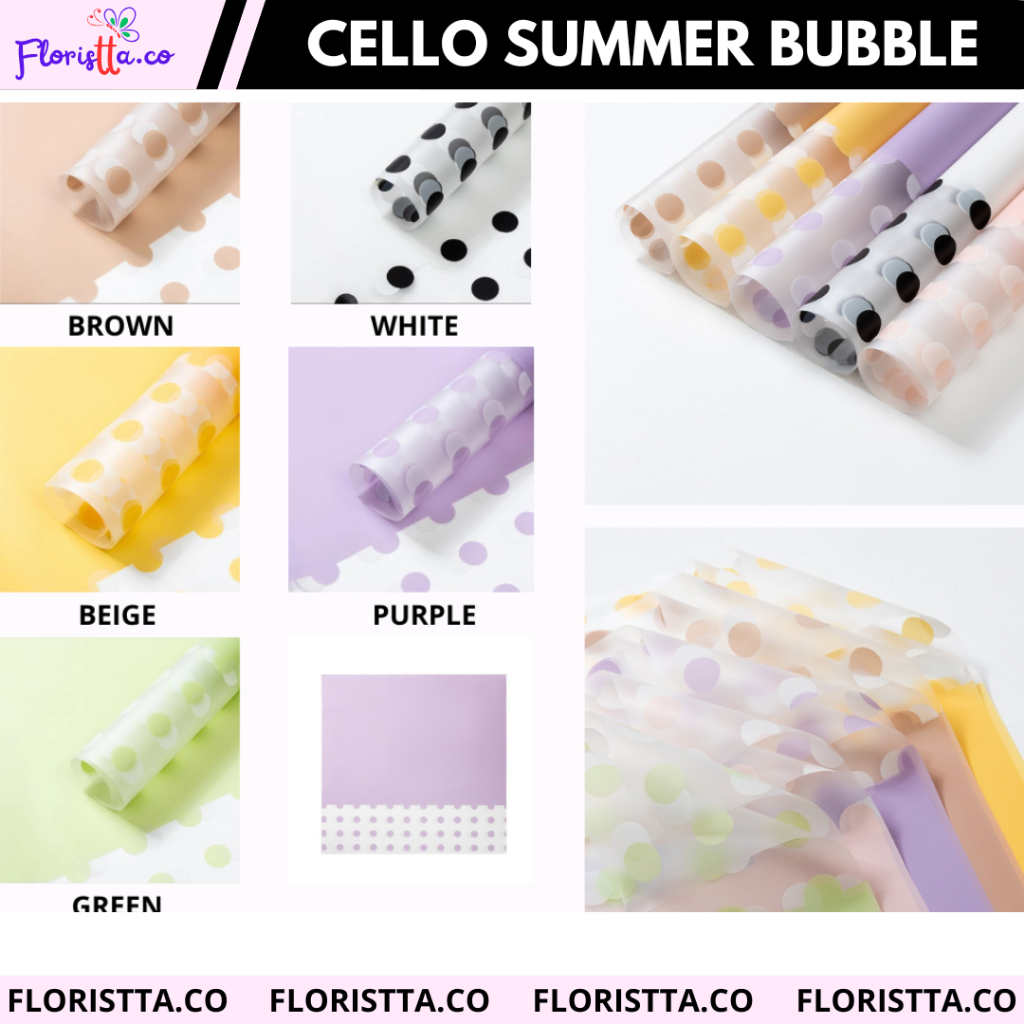 

cellophane motif summer bubble polkadot color (LEMBARAN)