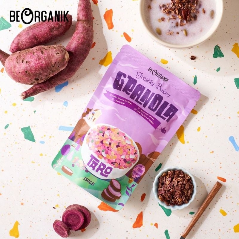 

BEORGANIK GRANOLA TARO WITH EXTRA VIRGIN COCONUT OIL - SNACK SEHAT TANPA PENGAWET