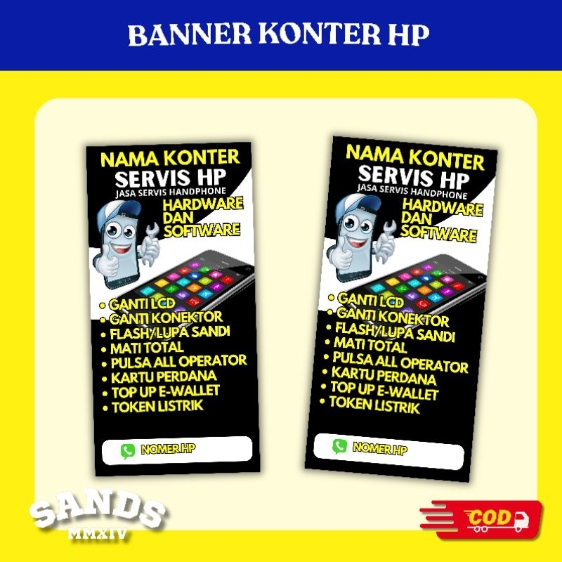 SPANDUK BANNER KONTER HP SERVIS HP SERVICE HP CETAK SPANDUK CETAK BANNER BANNER CUSTOM SPANDUK