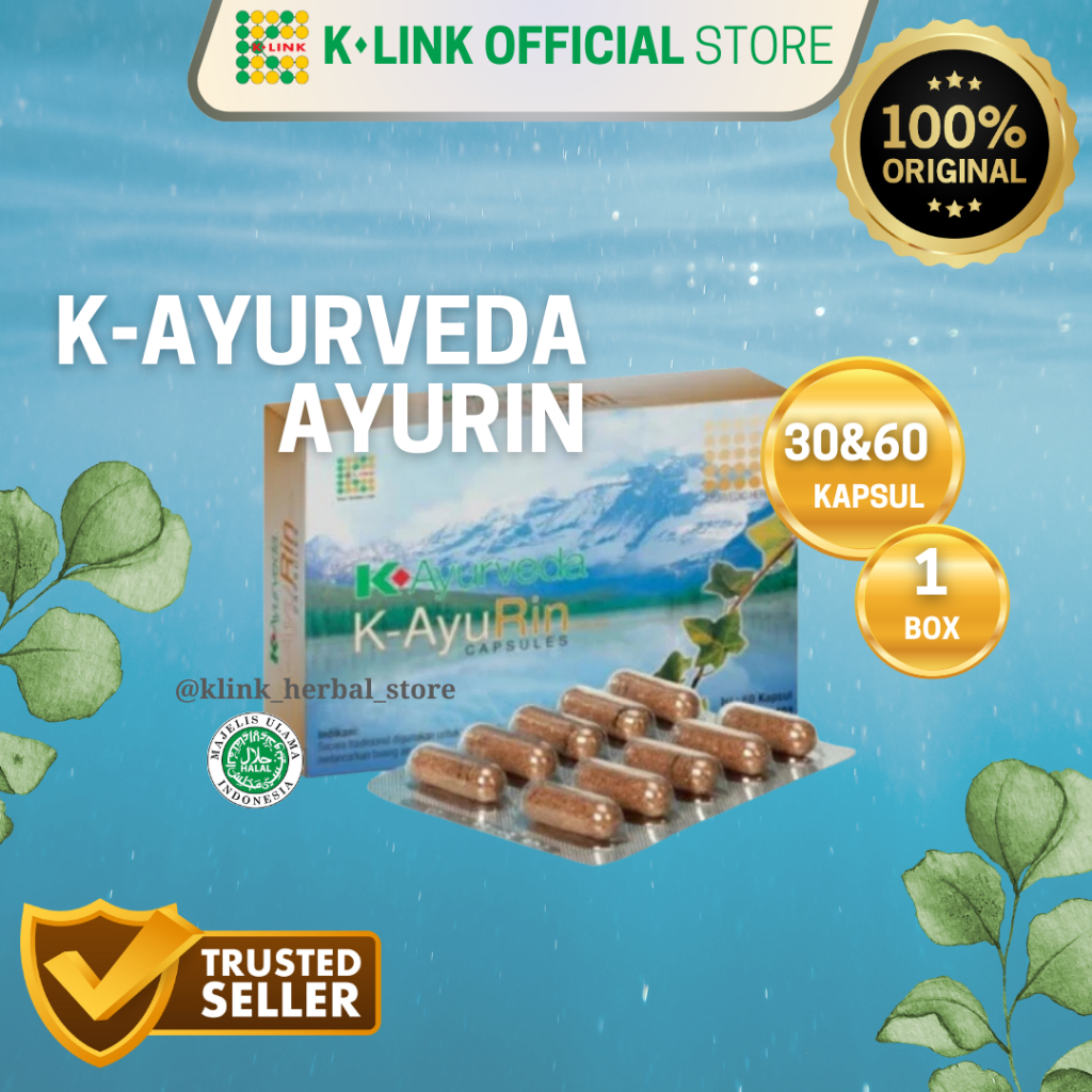K-Ayurveda AYURIN Original K-Link (1 Box isi 30 & 60 Kapsul) Anti Radang Batu Ginjal Ayu Rin K-Link 