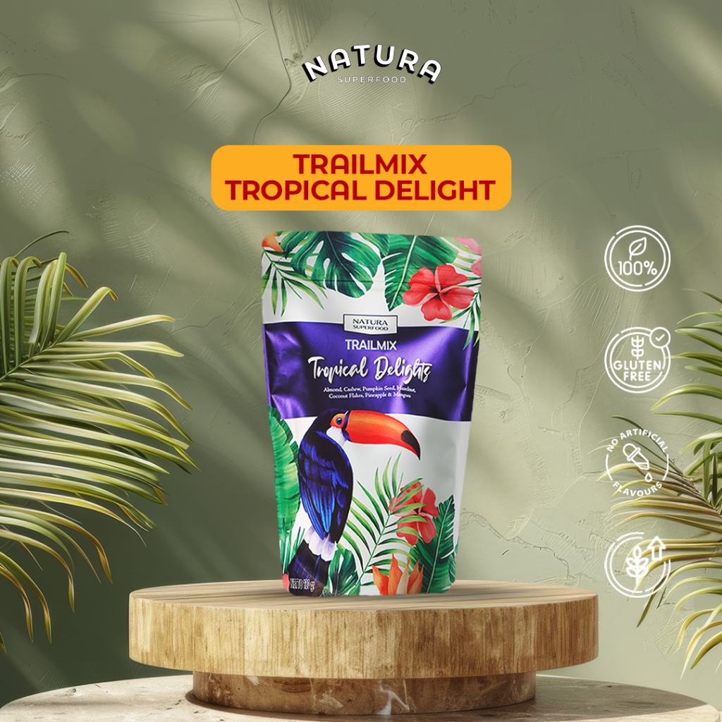 

Trail Mix Tropical Delight 120 Gr Cemilan Sehat Lezat dengan Kacang & Buah Kering