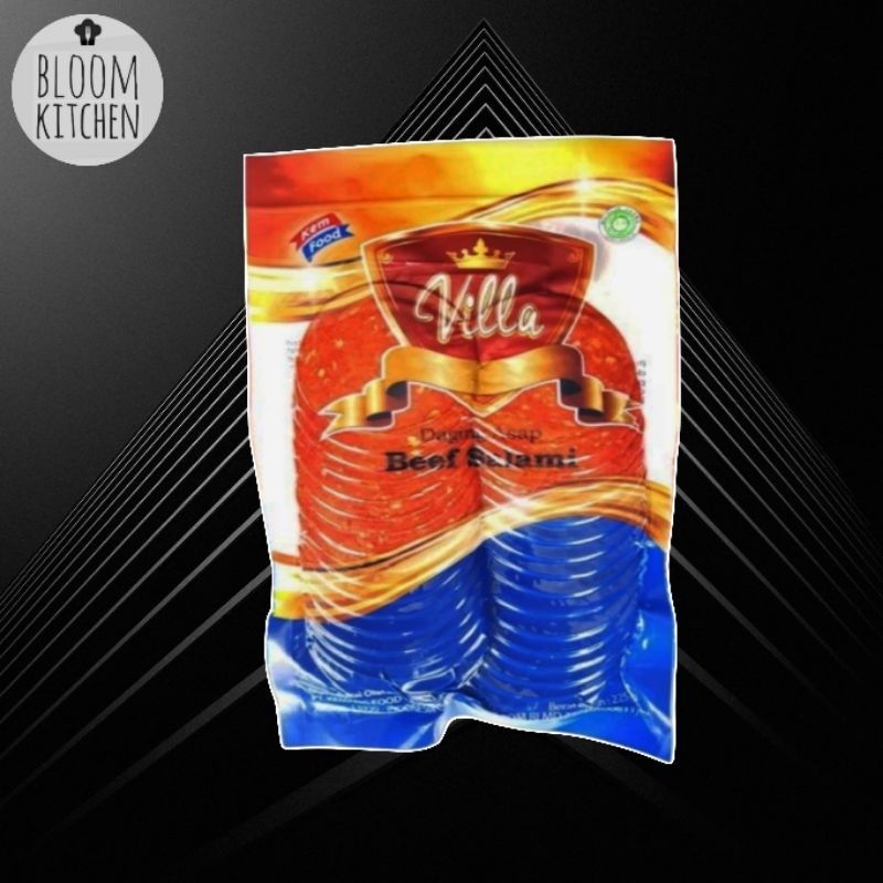 

SMOKED BEEF SALAMI VILLA 225gr Premium / Smoked Beef 225 gr / Daging Asap / Kemfood
